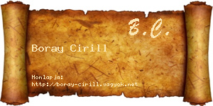 Boray Cirill névjegykártya